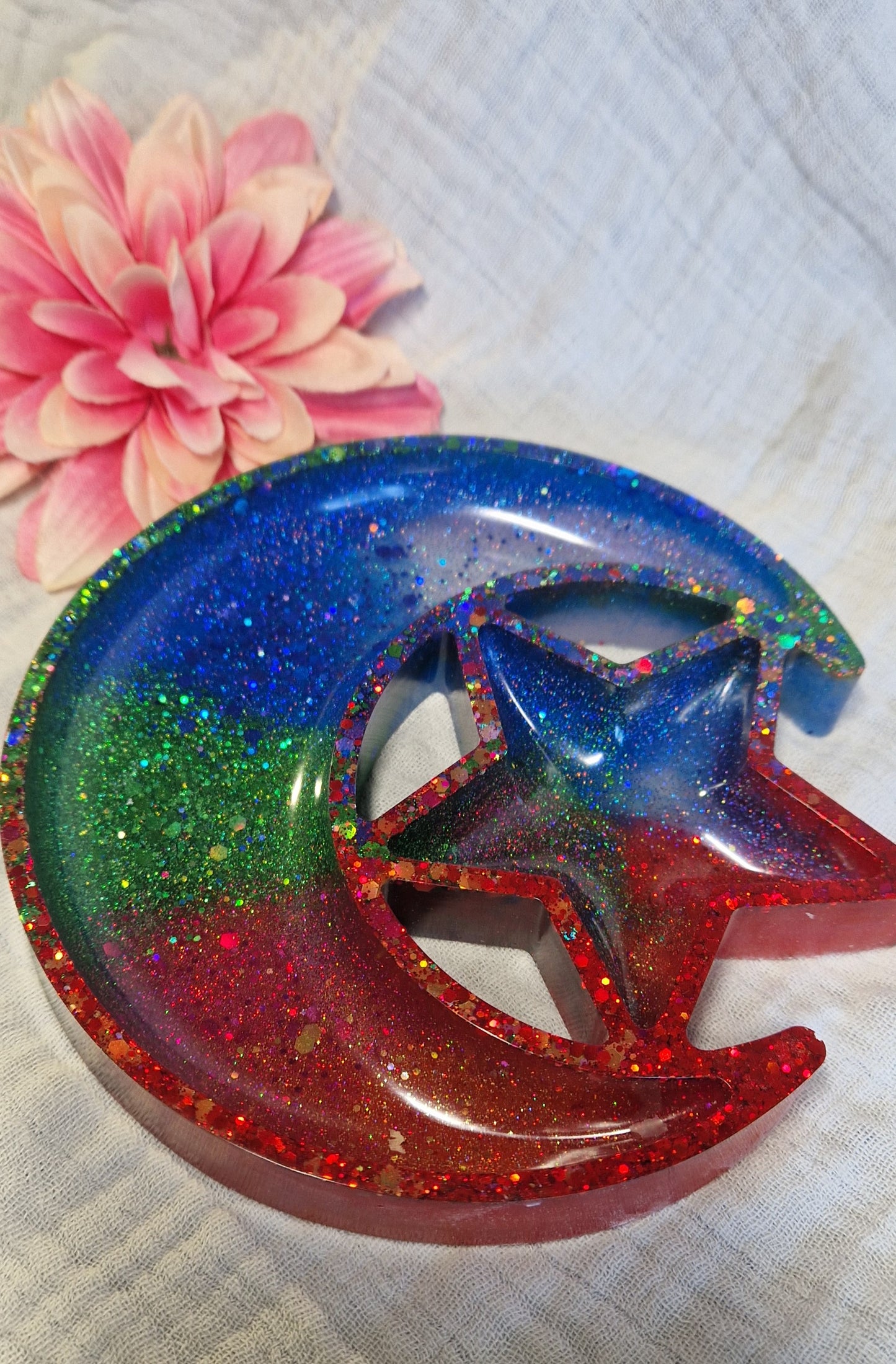 Schale "Mond&Stern" aus Resin in versch. Farben