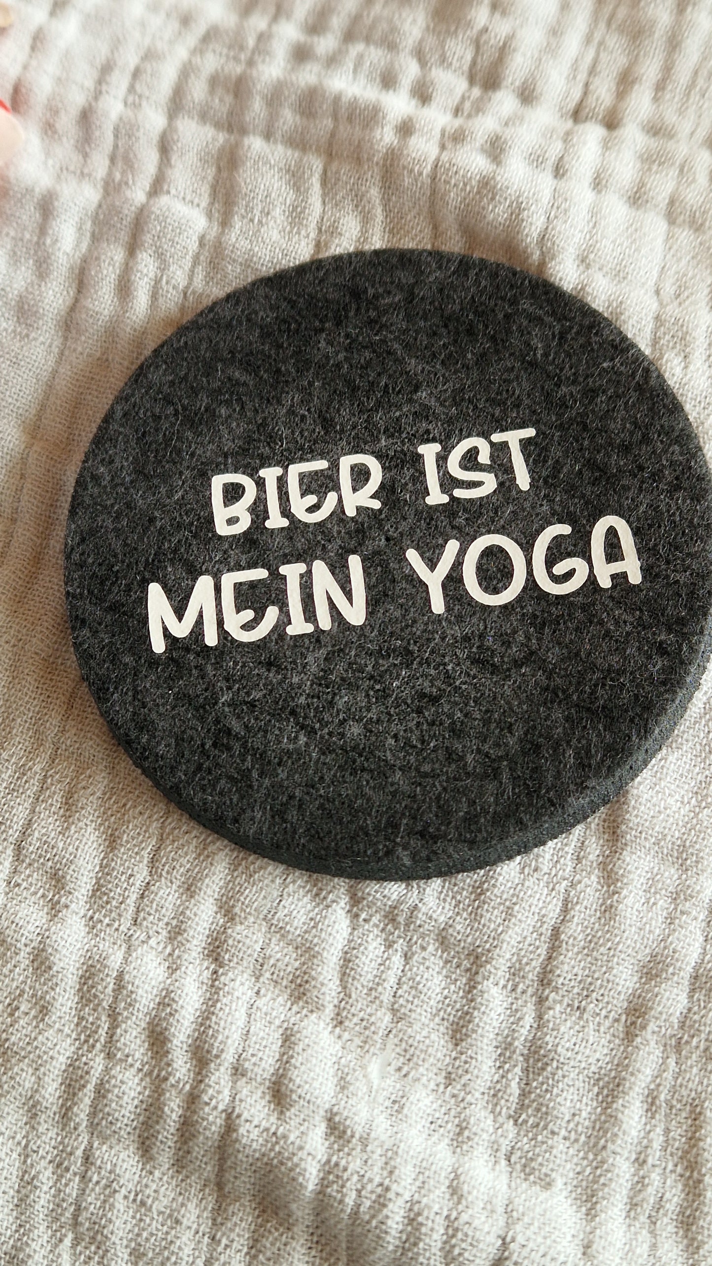 Untersetzer "Bierliebhaber" aus Filz 10cm