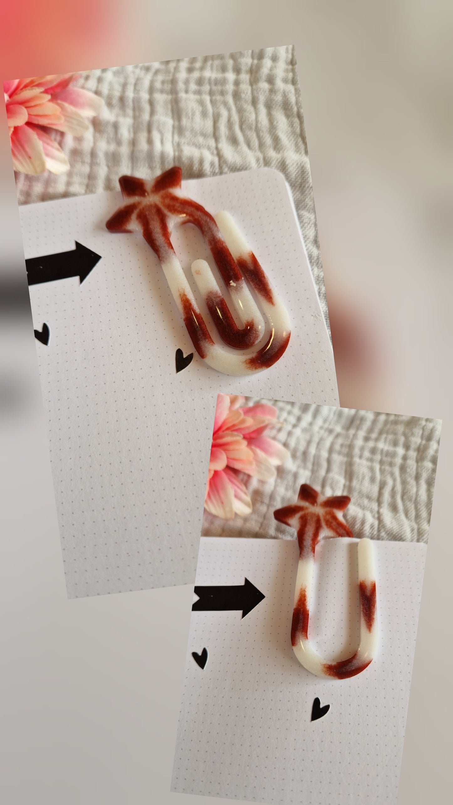 Lesezeichen "Büroklammer" aus Resin in versch. Design