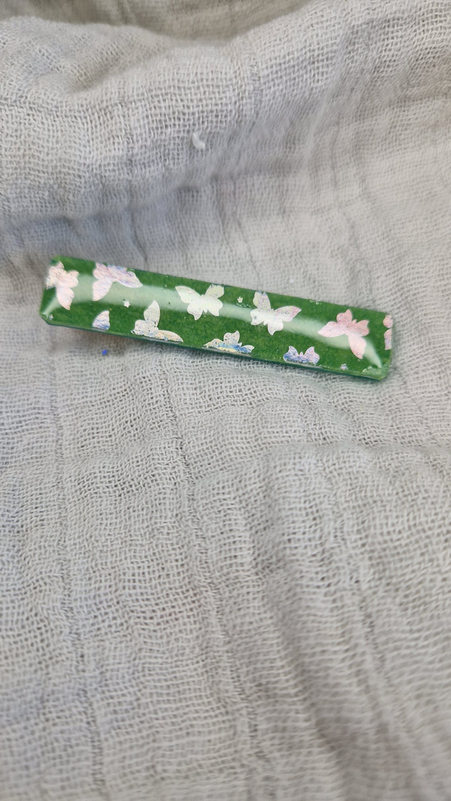 Haarklammer mit Motiv aus Epoxidharz