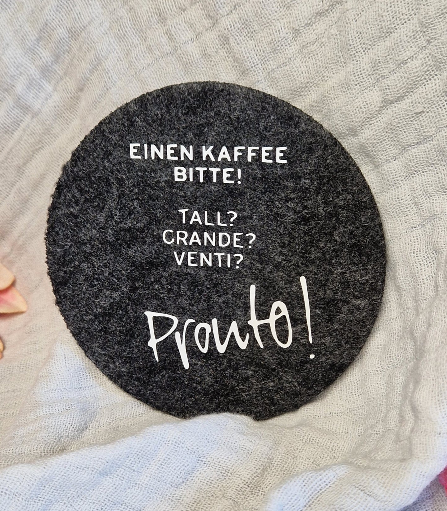 Untersetzer "Kaffeeliebhaber" aus Filz 10cm