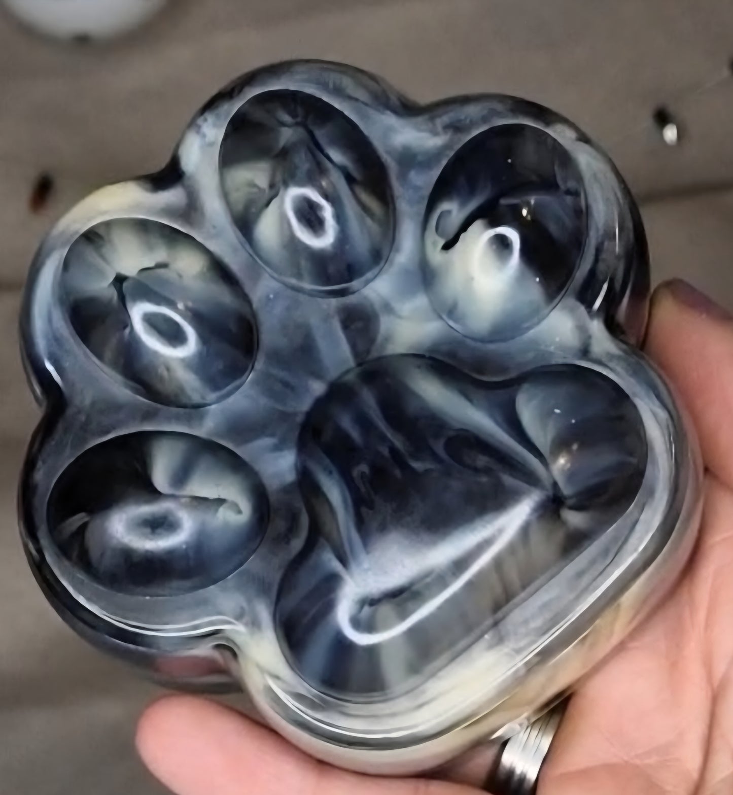 Dose "Pfote" aus Resin