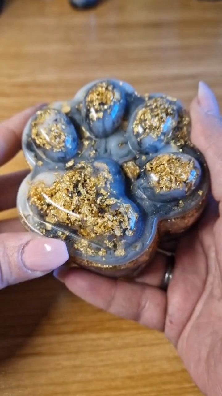 Dose "Pfote" aus Resin