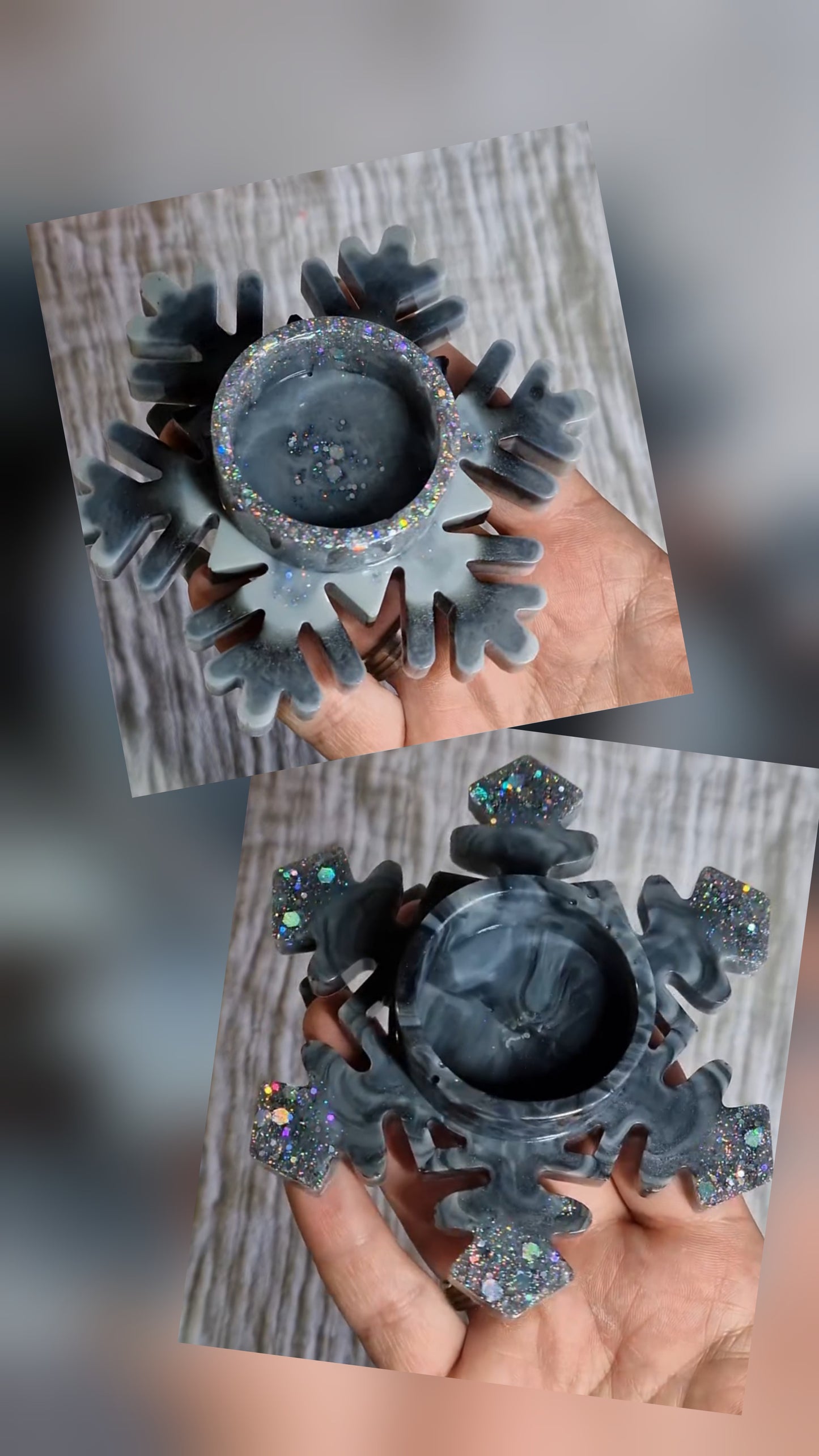 Teelichthalter/set aus Epoxidharz in versch. Farben