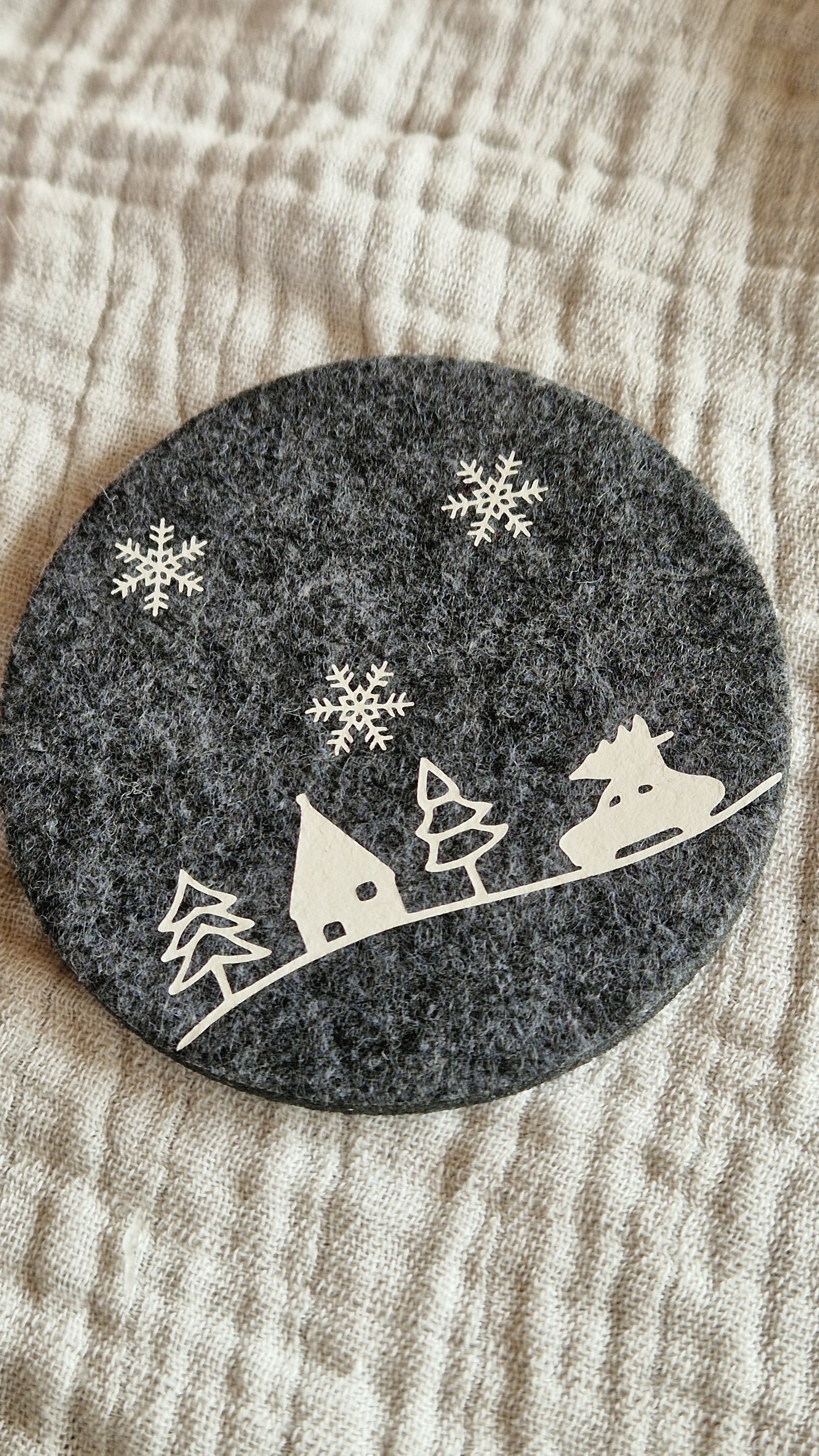Untersetzer "Weihnachten" aus Filz 10cm