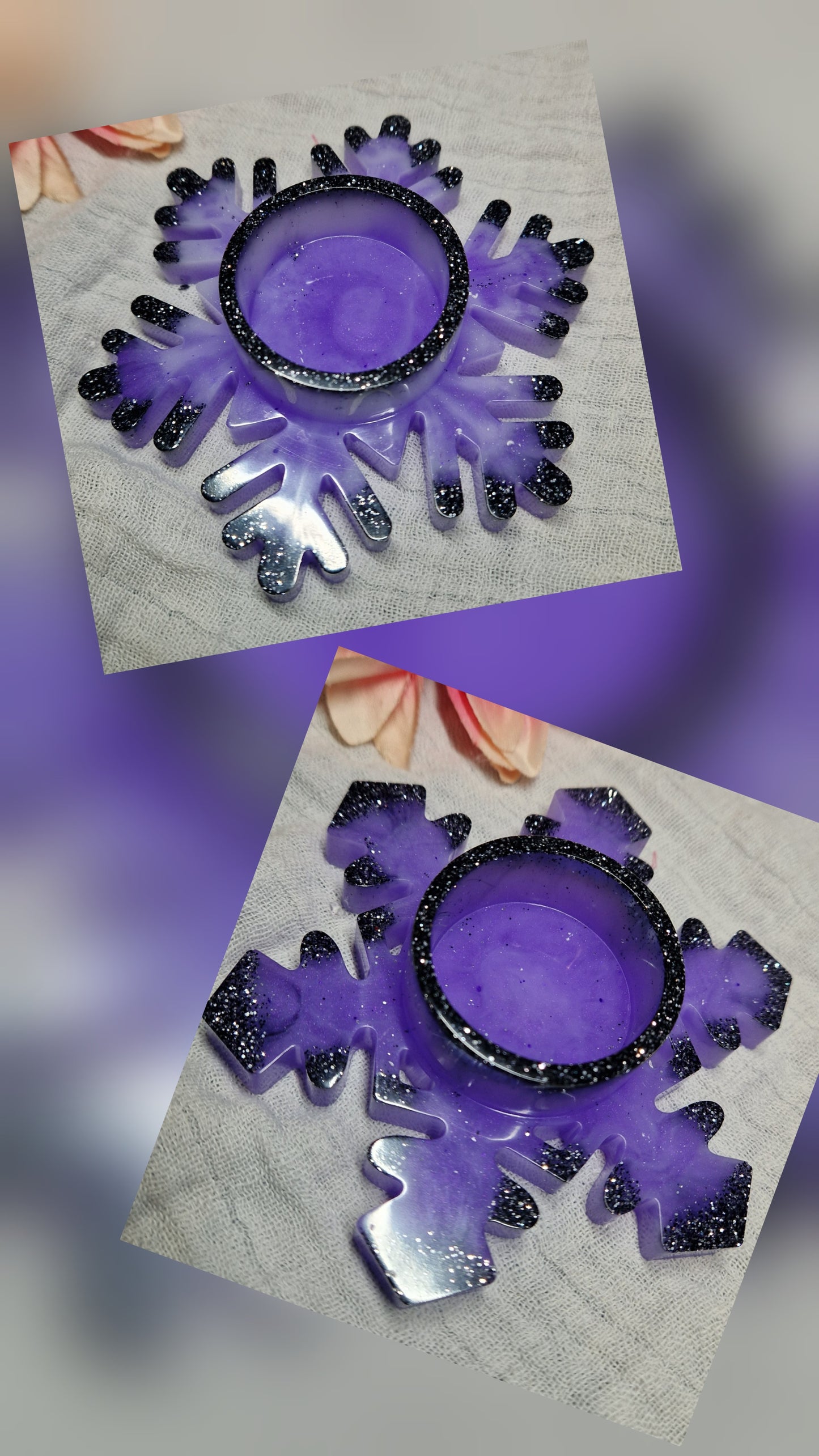 Teelichthalter/set aus Epoxidharz in versch. Farben