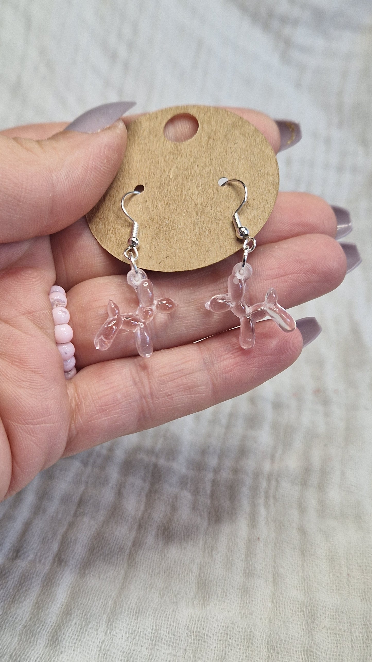 Ohrringe "Ballonhund" aus Resin in versch. Farben