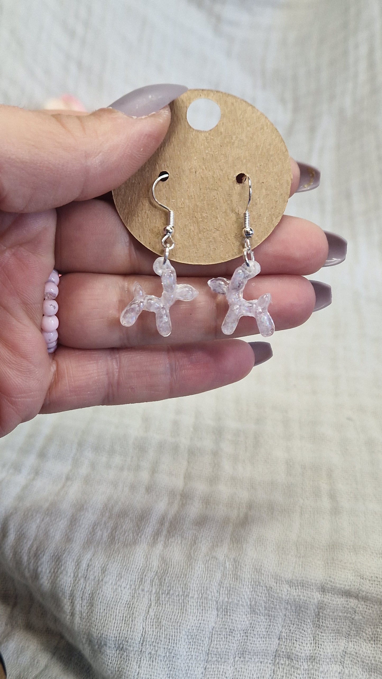 Ohrringe "Ballonhund" aus Resin in versch. Farben