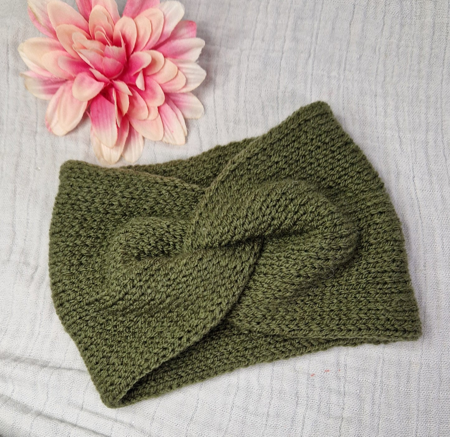 Doppellagig gestrickte Stirnbänder KU 53-56cm