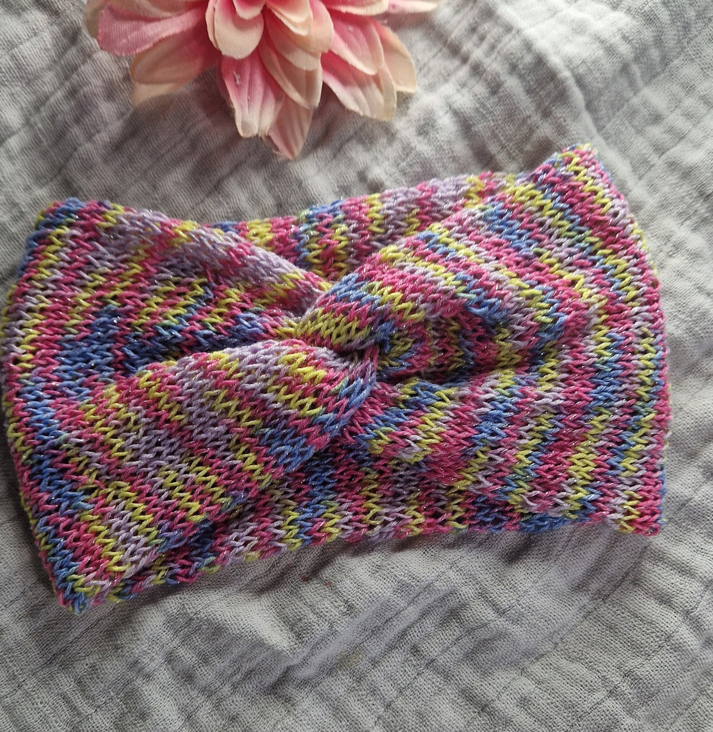 Doppellagig gestrickte Stirnbänder KU 53-56cm