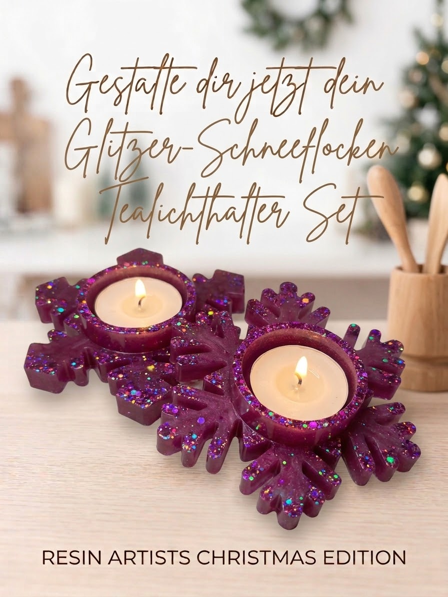 2er Teelichthalter-Set aus Epoxidharz | Wunschfarben & personalisiert