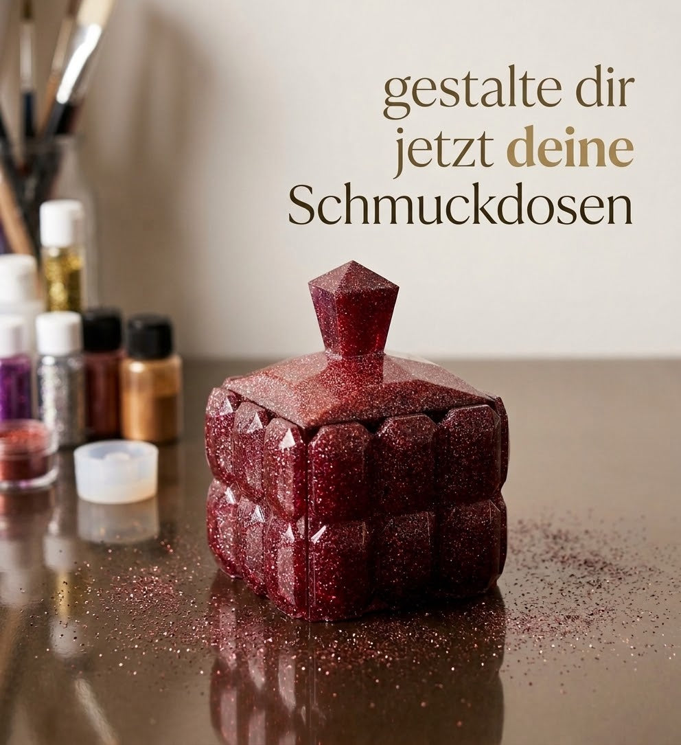 Dose "Kristall" aus Resin in deiner Wunschfarbe