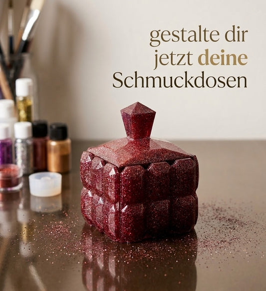 Dose "Kristall" aus Resin in deiner Wunschfarbe