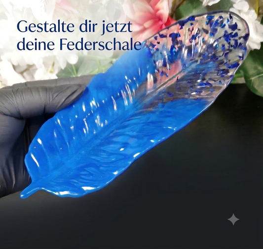 Schale "Feder" aus Resin in deiner Wunschfarbe