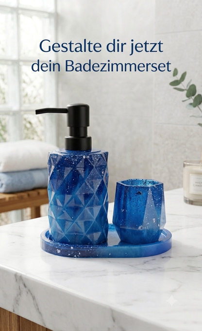 3 teiliges Badezimmer Set aus Resin in deiner Wunschfarbe