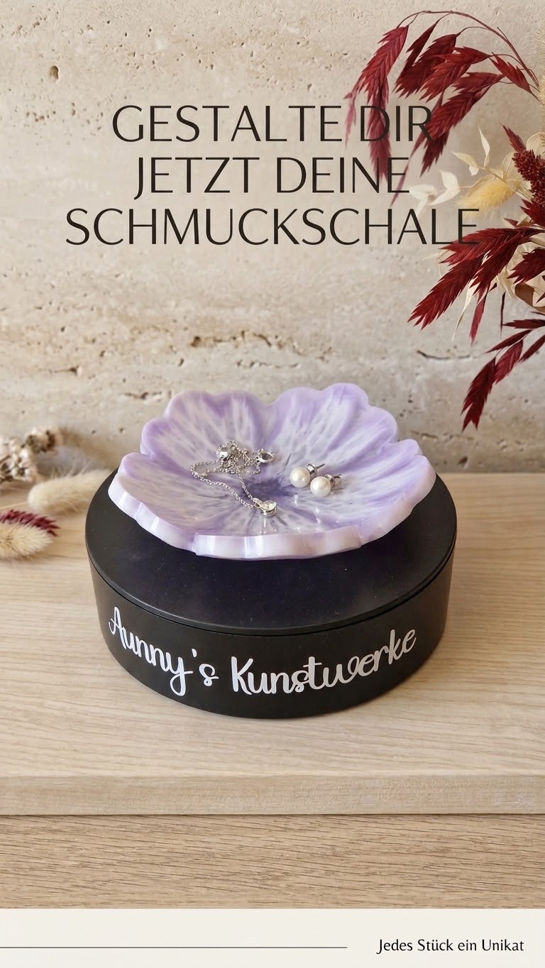 Kleine Blumenschale aus Epoxidharz in deiner Wunschfarbe