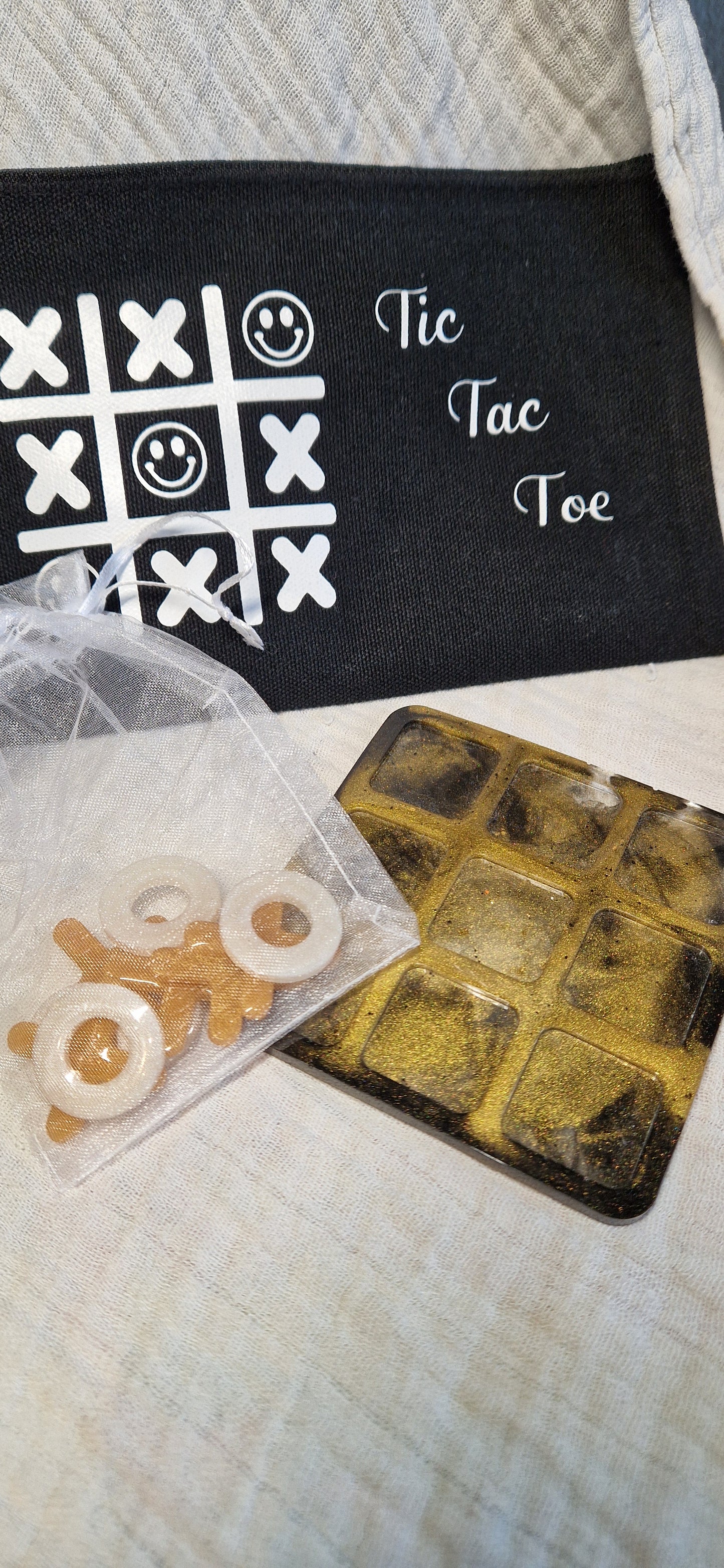 Tic Tac Toe Spiel + Tasche aus Resin