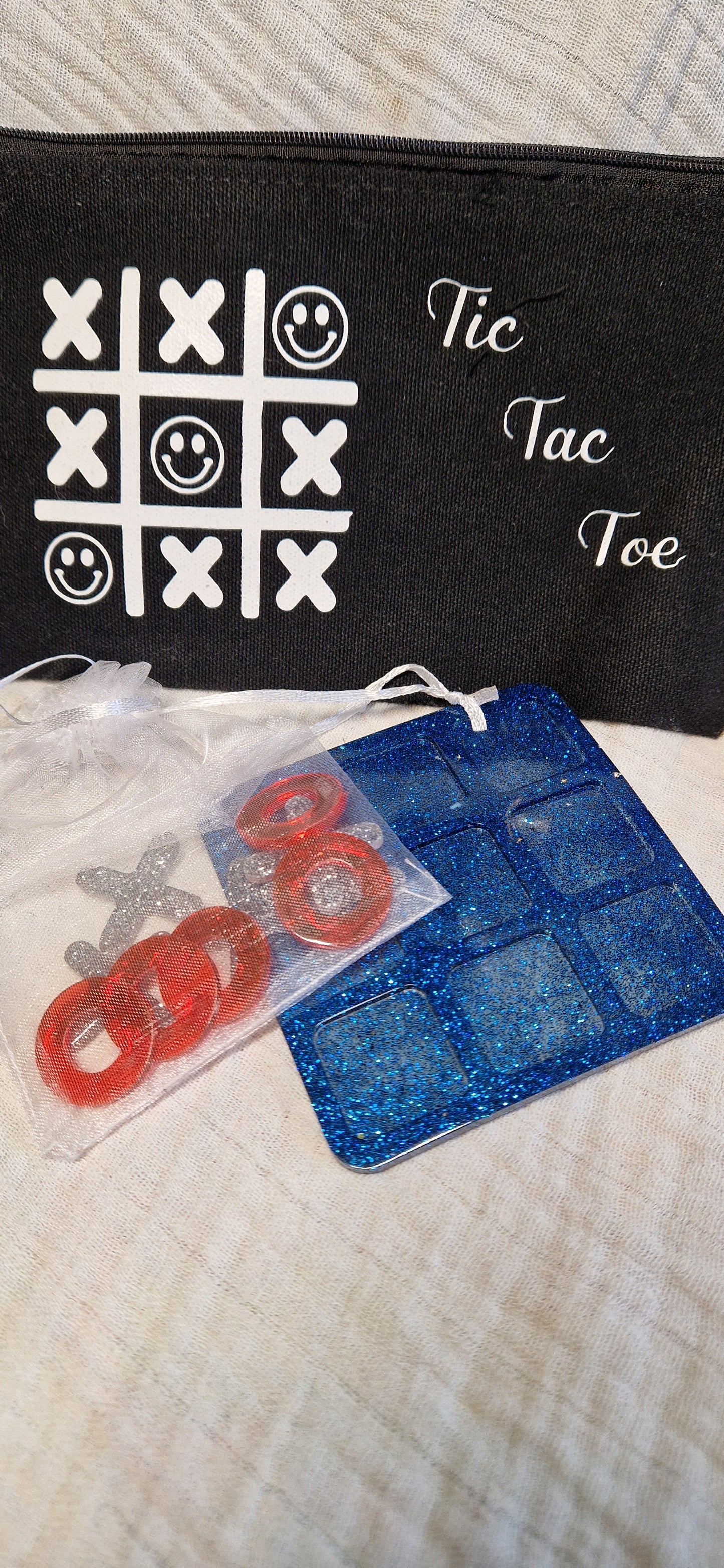 Tic Tac Toe Spiel + Tasche aus Resin