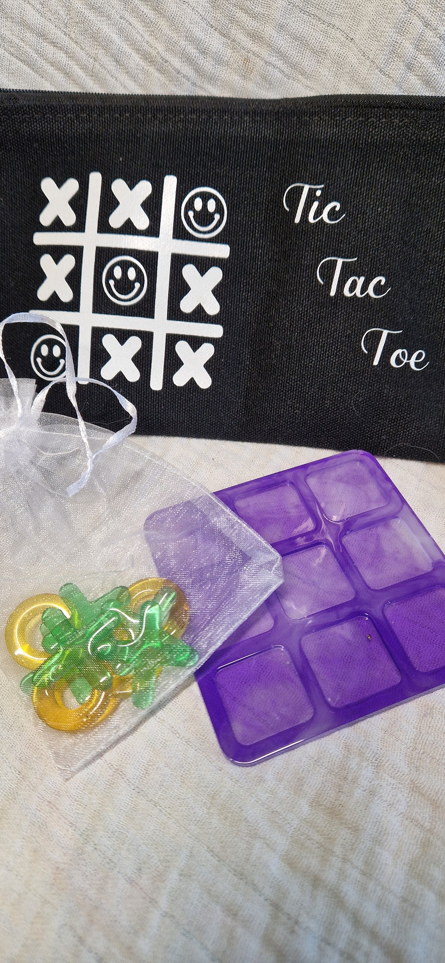 Tic Tac Toe Spiel + Tasche aus Resin