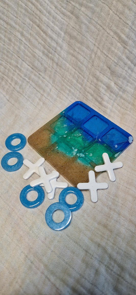 Tic Tac Toe Spiel + Tasche aus Resin