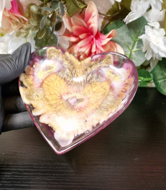 Kleine Herzschalen aus Resin versch. Farben