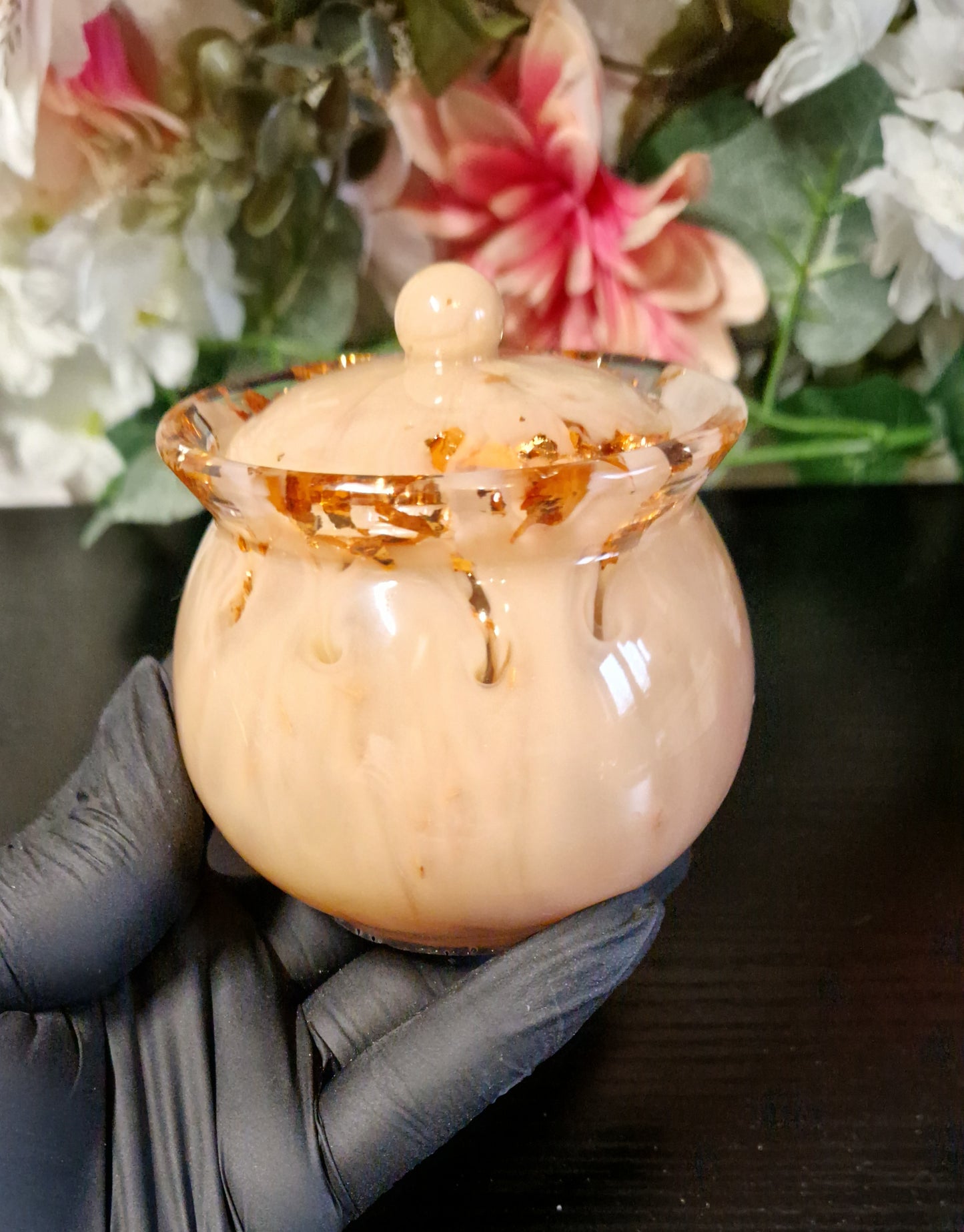 Dose "Honigtopf" aus Resin in versch. Farben