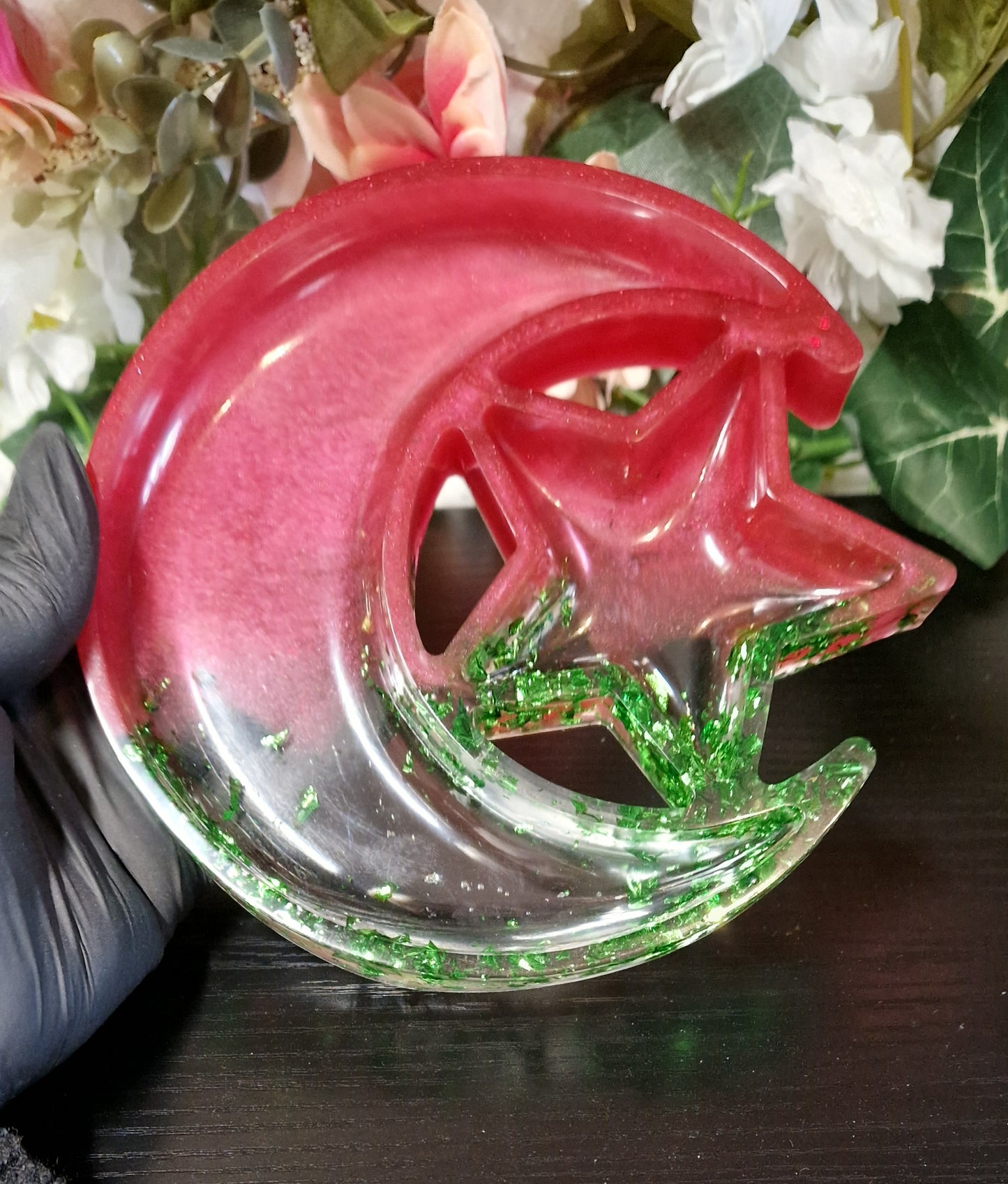 Schale "Mond&Stern" aus Resin in versch. Farben