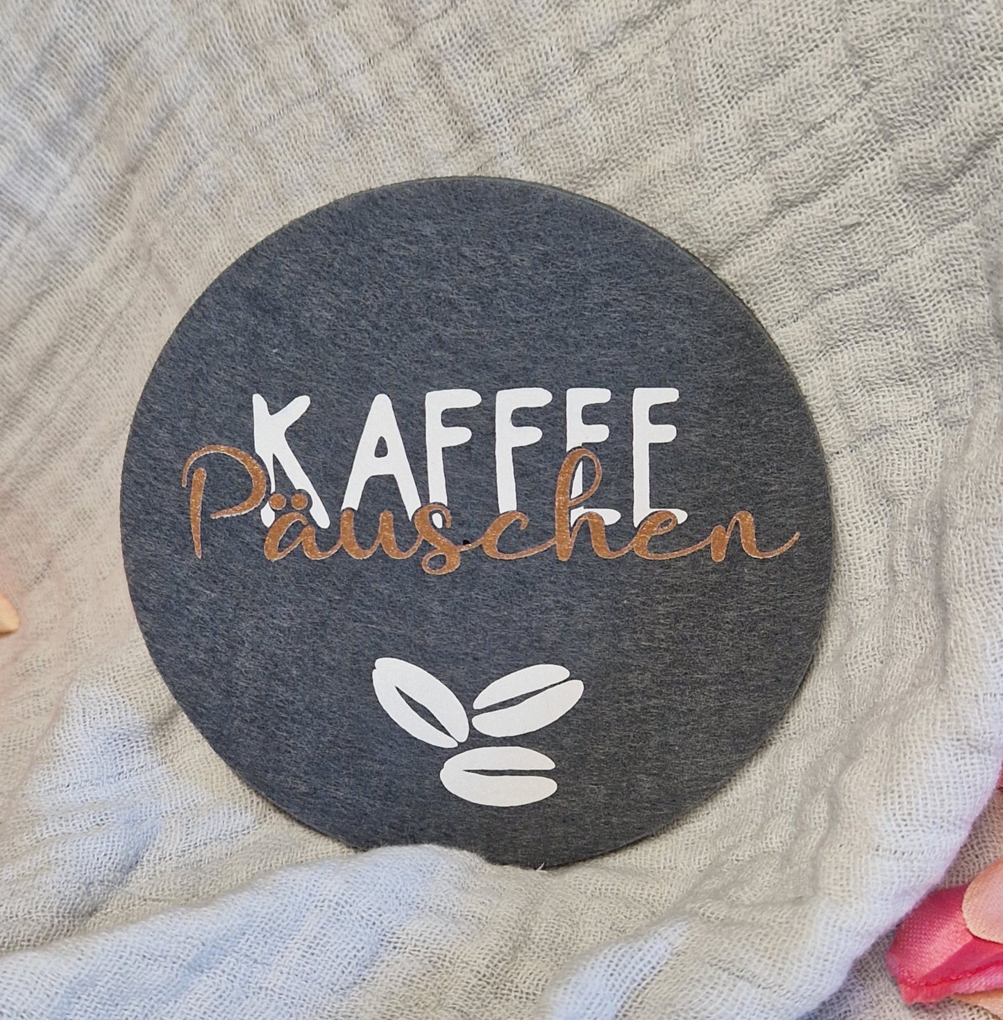 Untersetzer "Kaffeeliebhaber" aus Filz 10cm