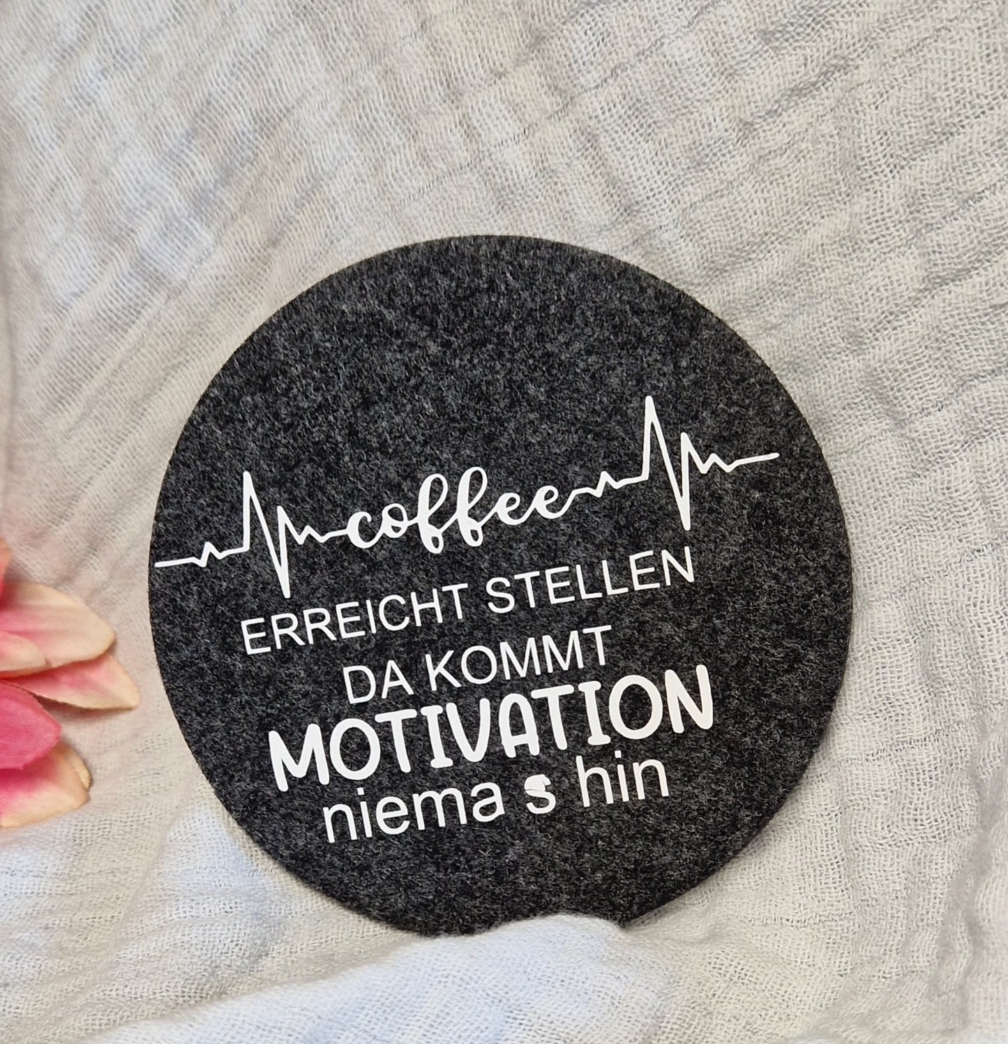 Untersetzer "Kaffeeliebhaber" aus Filz 10cm