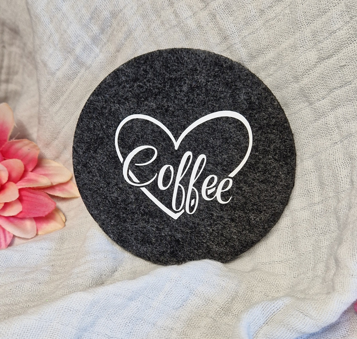 Untersetzer "Kaffeeliebhaber" aus Filz 10cm