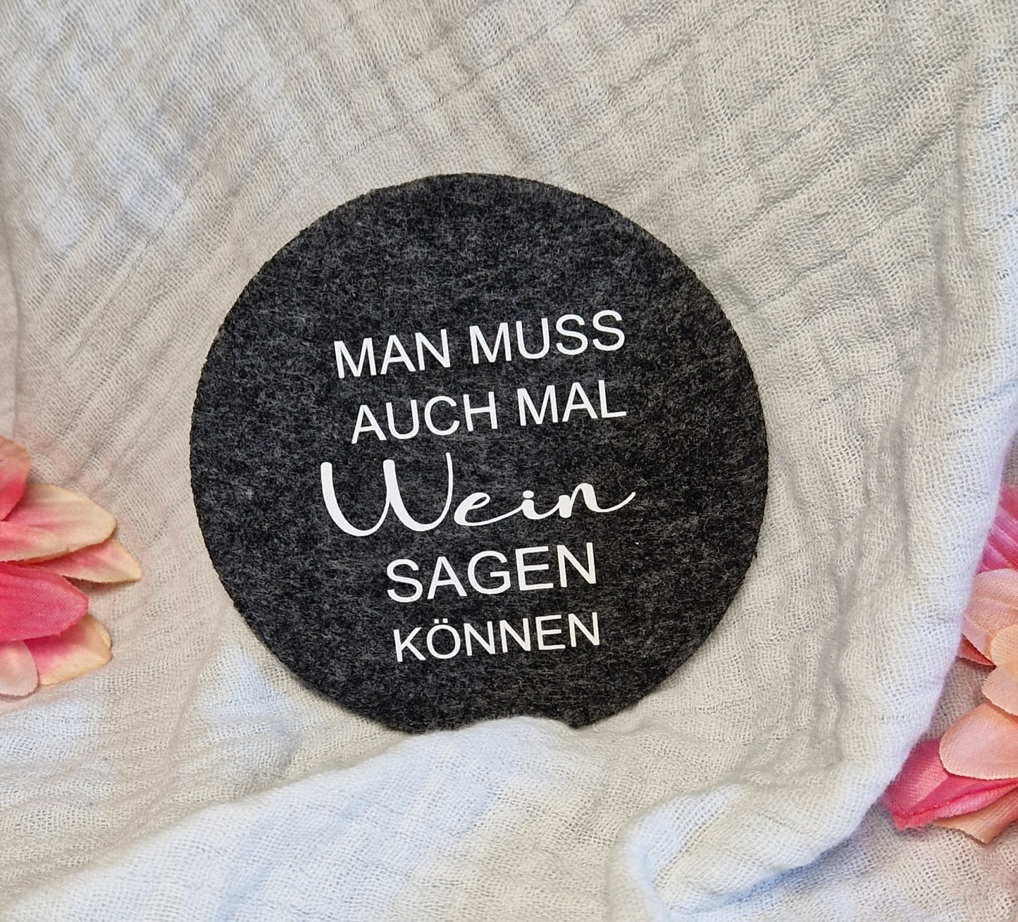 Untersetzer "Weinliebhaber" aus Filz 10cm