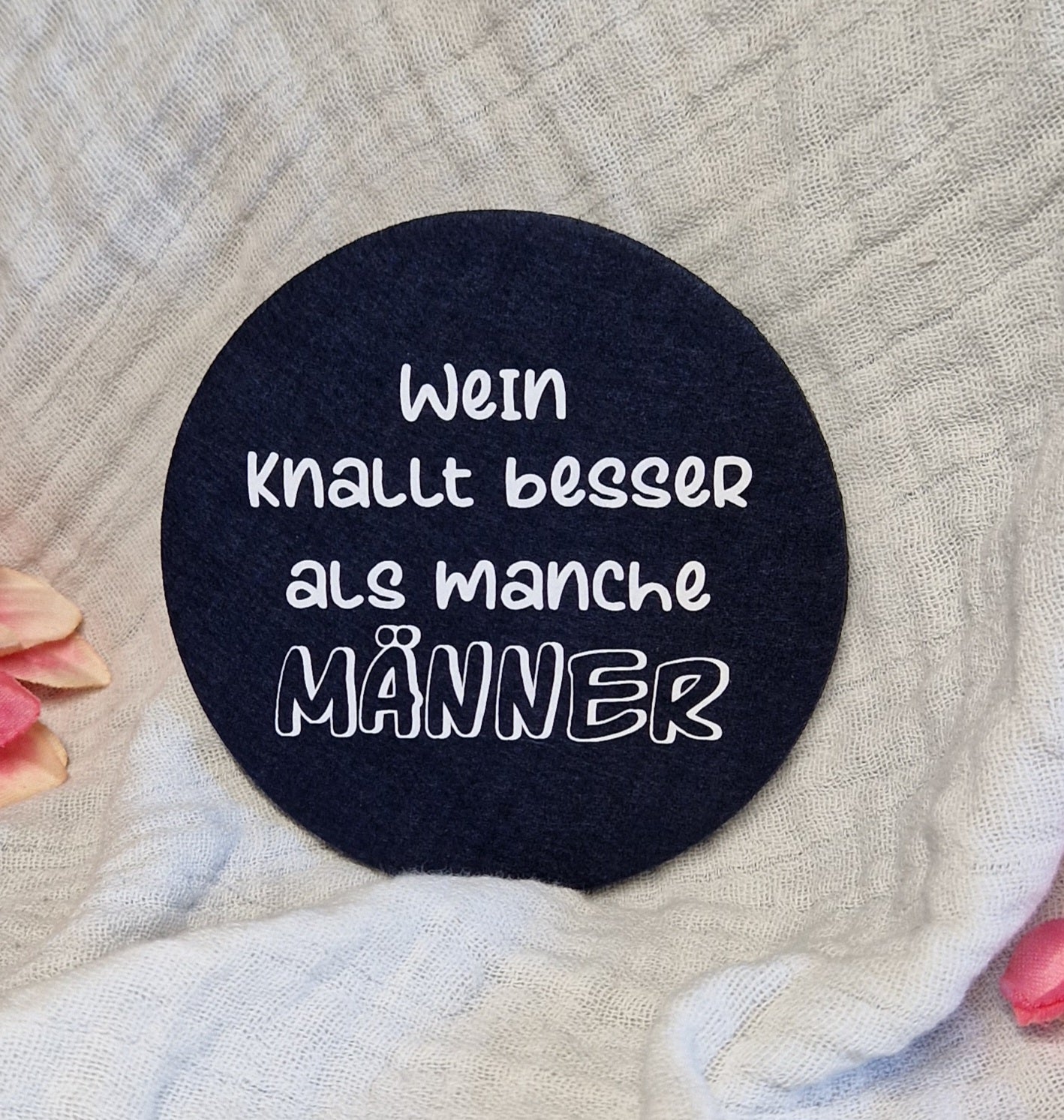 Untersetzer "Weinliebhaber" aus Filz 10cm