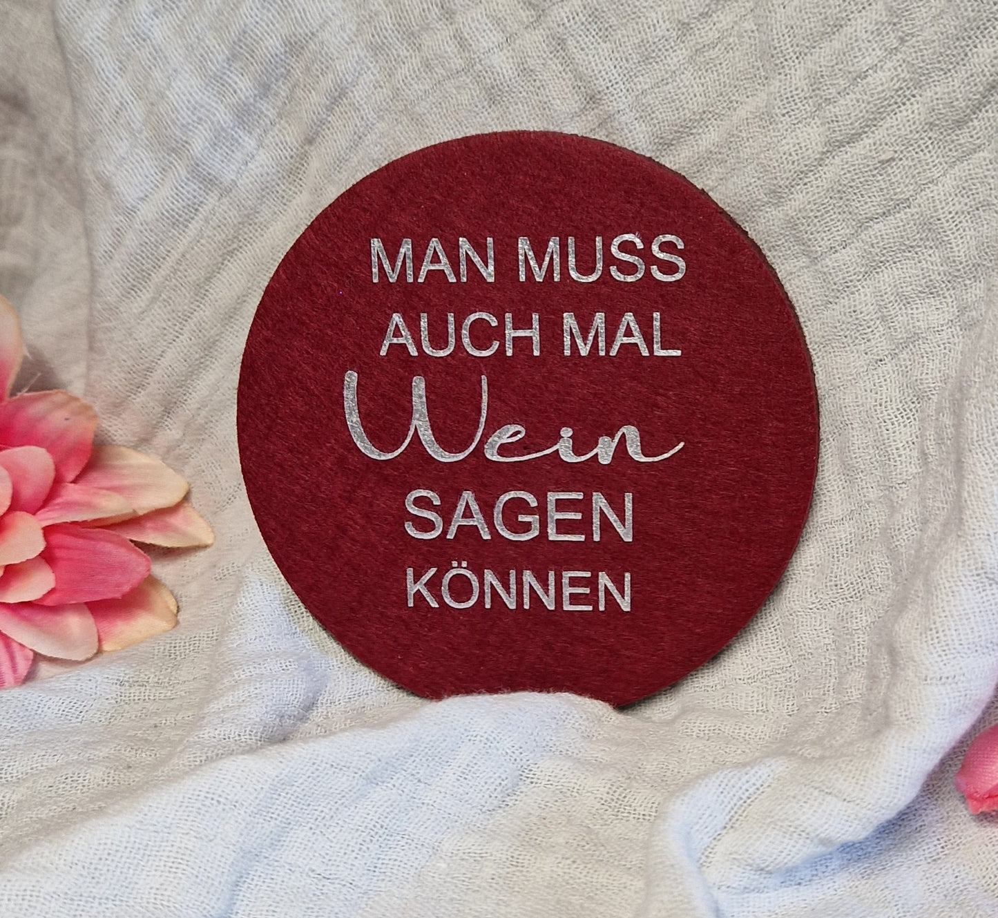Untersetzer "Weinliebhaber" aus Filz 10cm