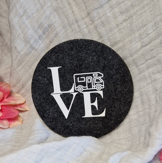 Untersetzer "Camper" aus Filz 10cm