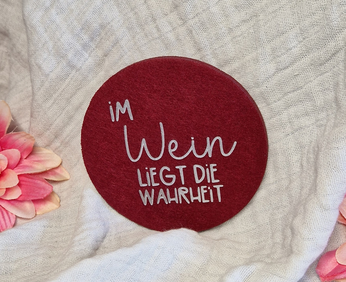 Untersetzer "Weinliebhaber" aus Filz 10cm