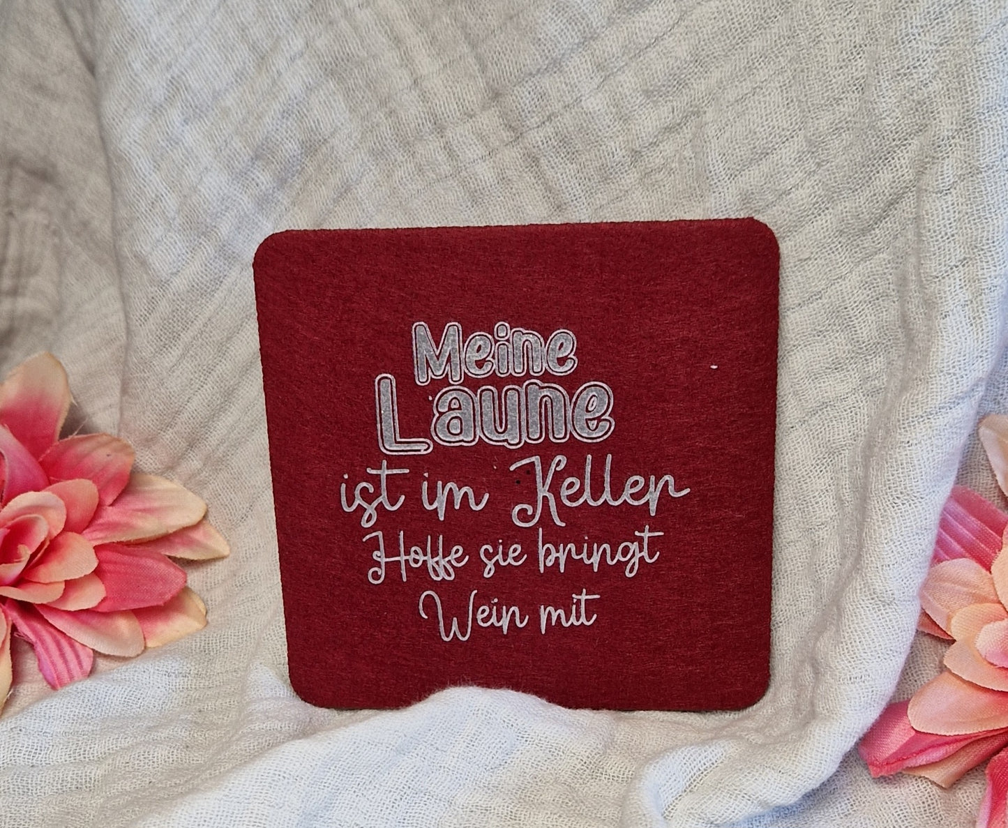 Untersetzer "Weinliebhaber" aus Filz 10cm