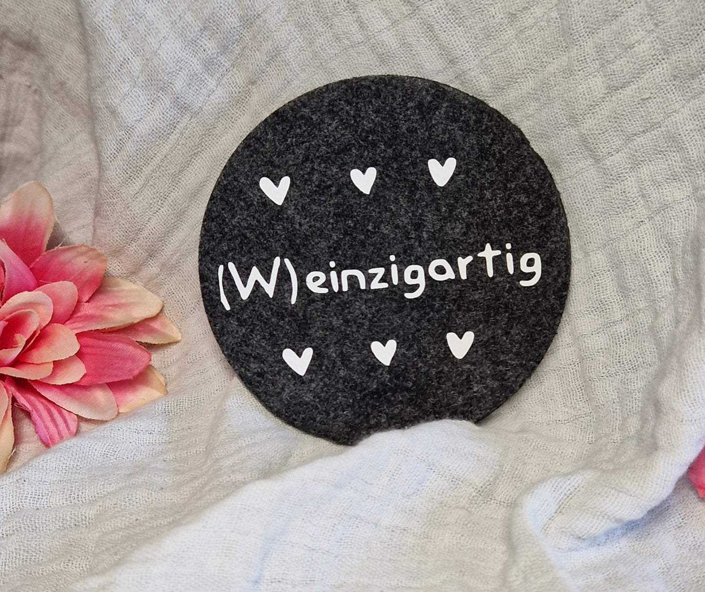 Untersetzer "Weinliebhaber" aus Filz 10cm