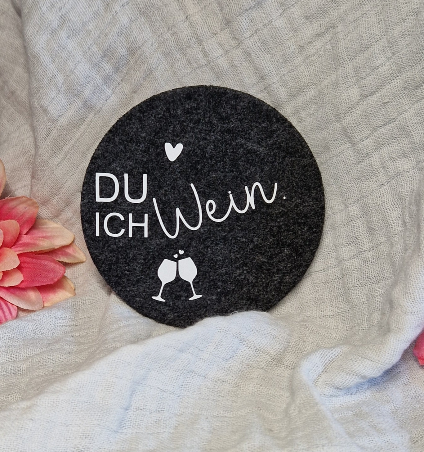 Untersetzer "Weinliebhaber" aus Filz 10cm