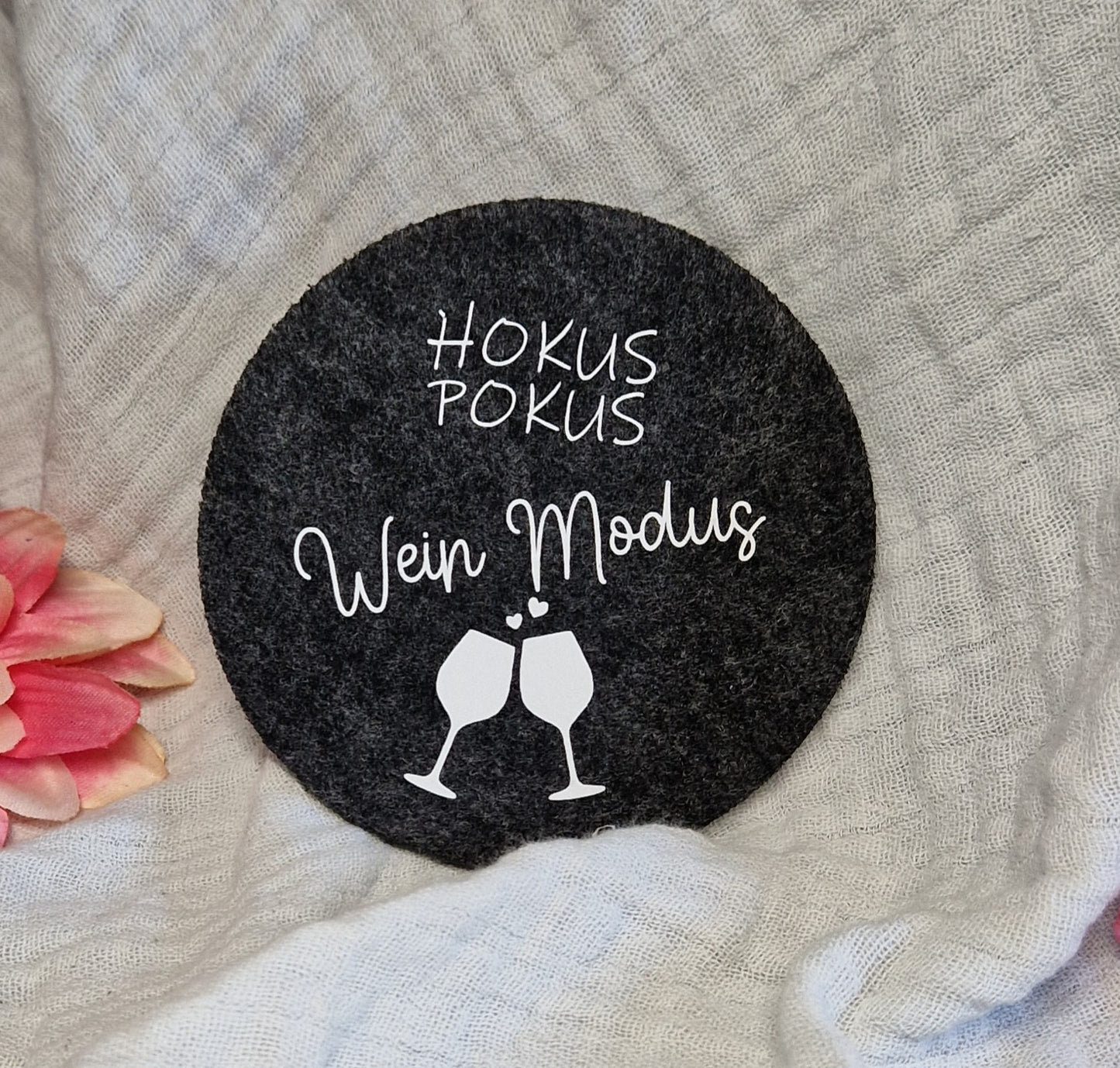 Untersetzer "Weinliebhaber" aus Filz 10cm