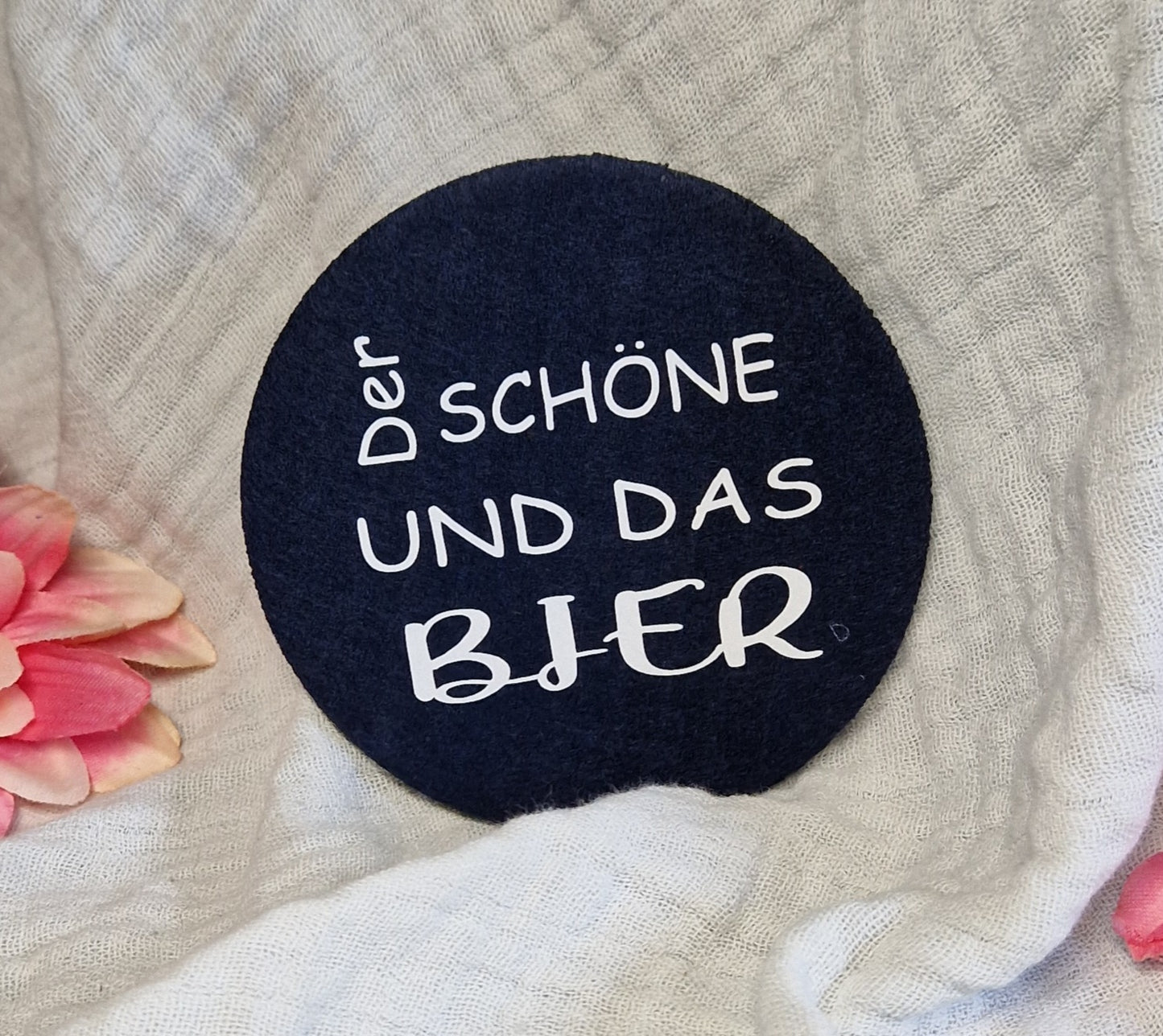 Untersetzer "Bierliebhaber" aus Filz 10cm