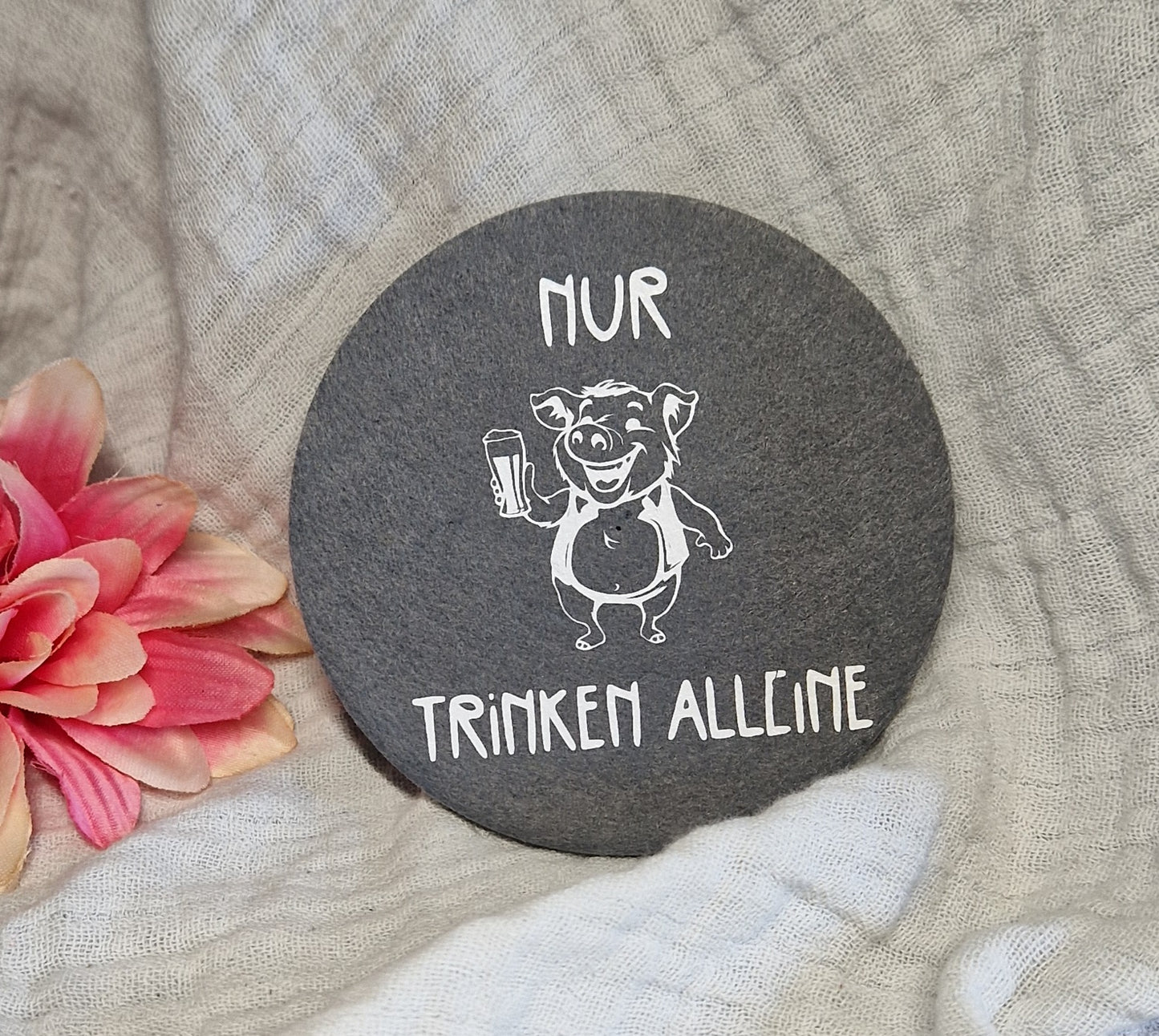 Untersetzer "Bierliebhaber" aus Filz 10cm