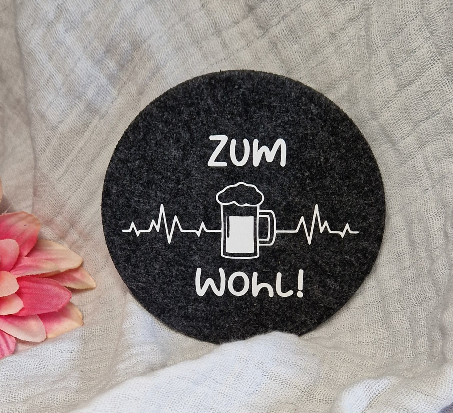 Untersetzer "Bierliebhaber" aus Filz 10cm