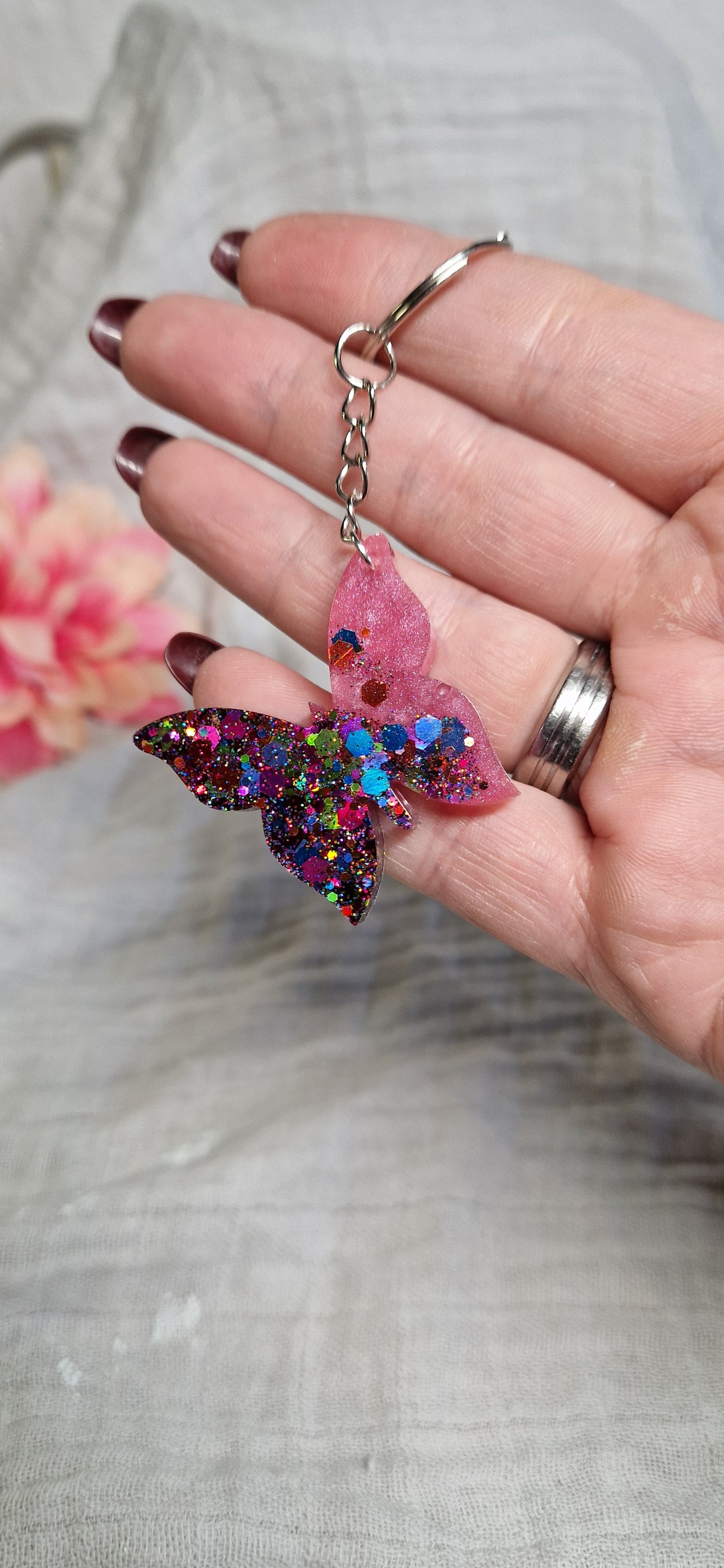 Schlüsselanhänger "Schmetterling" in versch. Varianten aus Resin