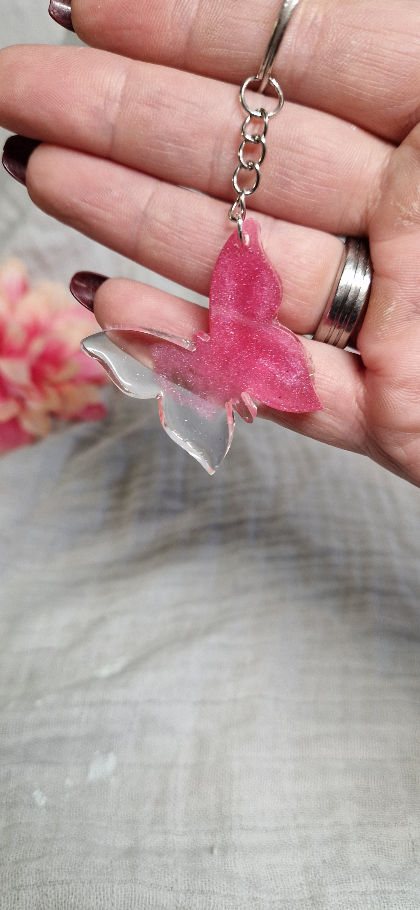 Schlüsselanhänger "Schmetterling" in versch. Varianten aus Resin