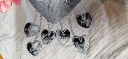 Familien Herz aus Resin in deiner Wunschfarbe