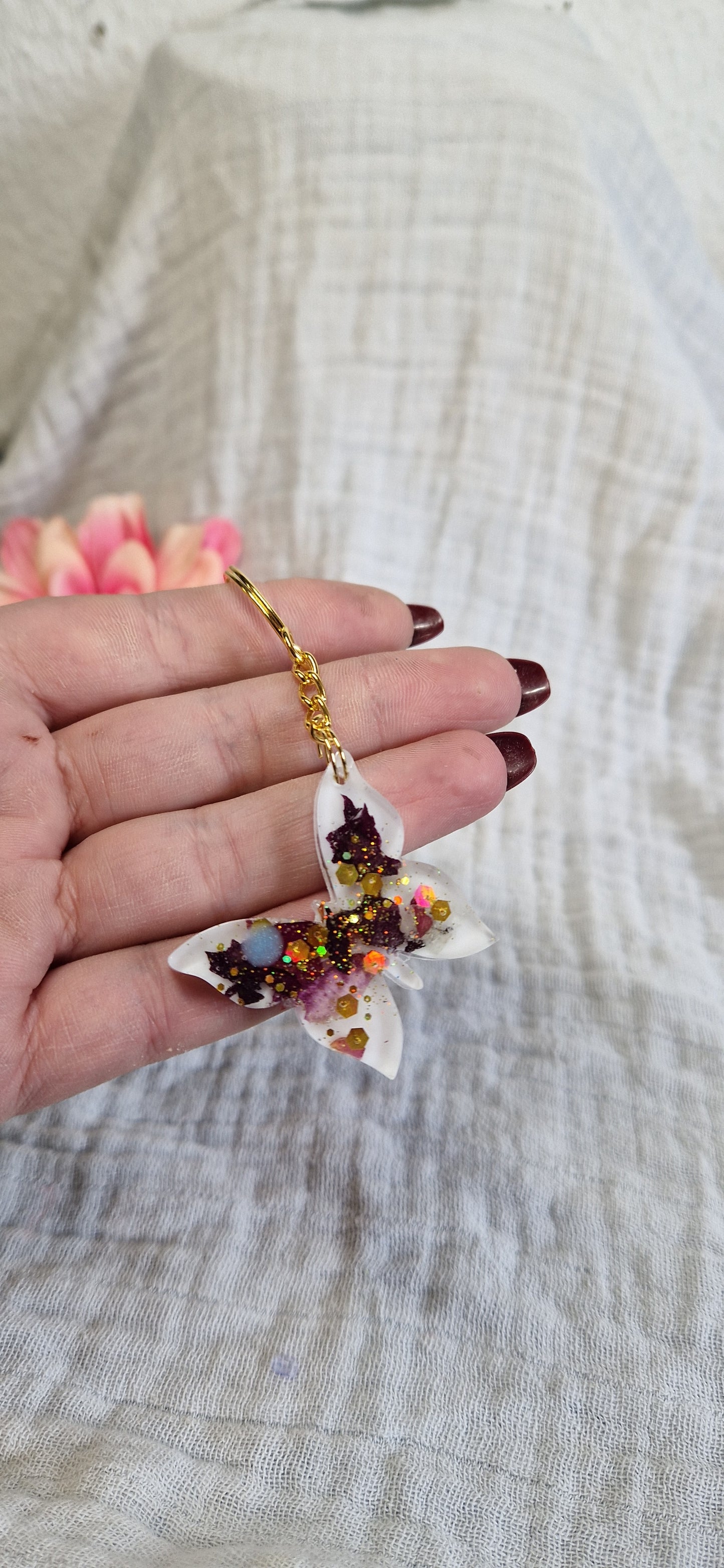 Schlüsselanhänger "Schmetterling" in versch. Varianten aus Resin