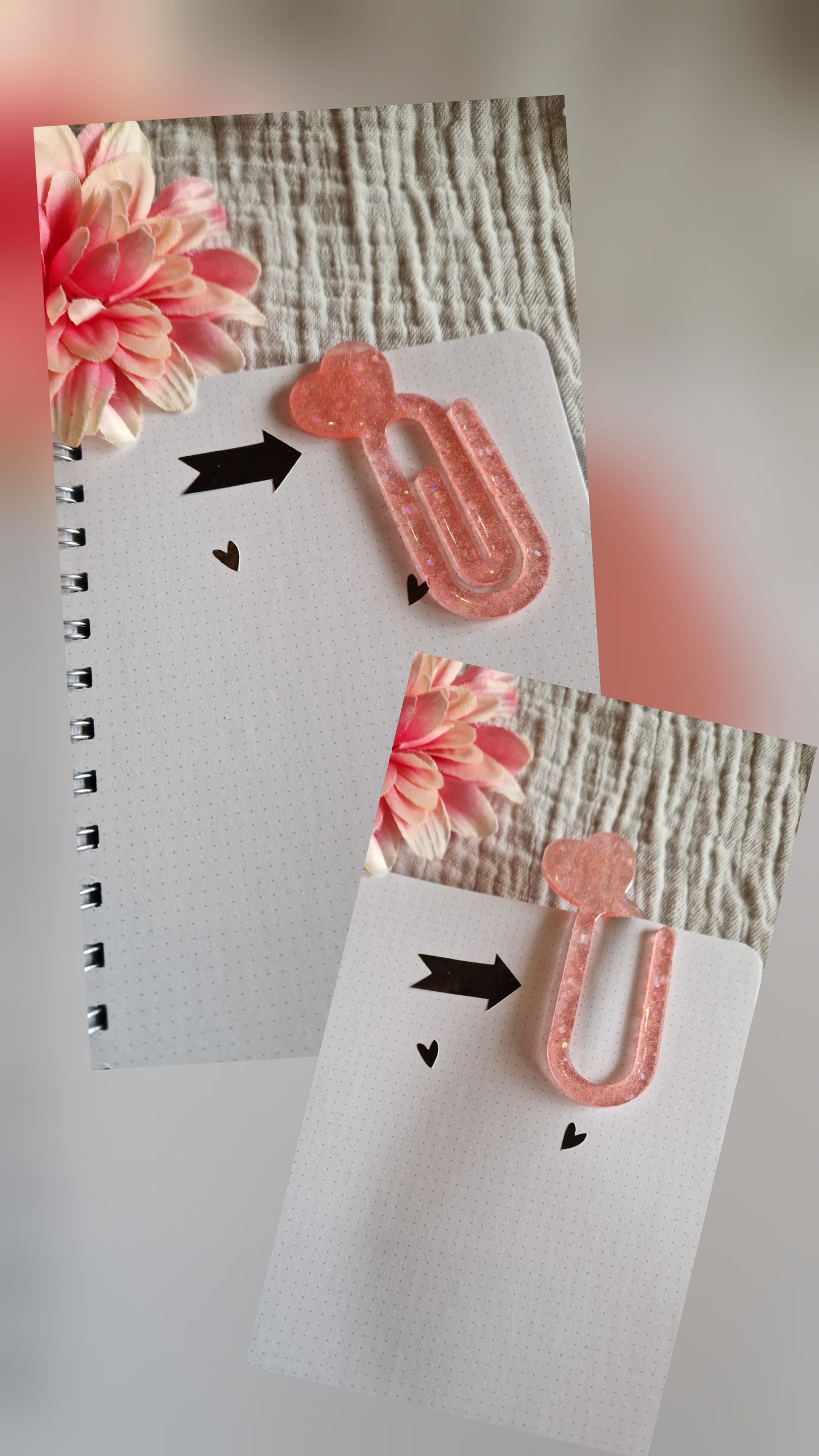 Lesezeichen "Büroklammer" aus Resin in versch. Design