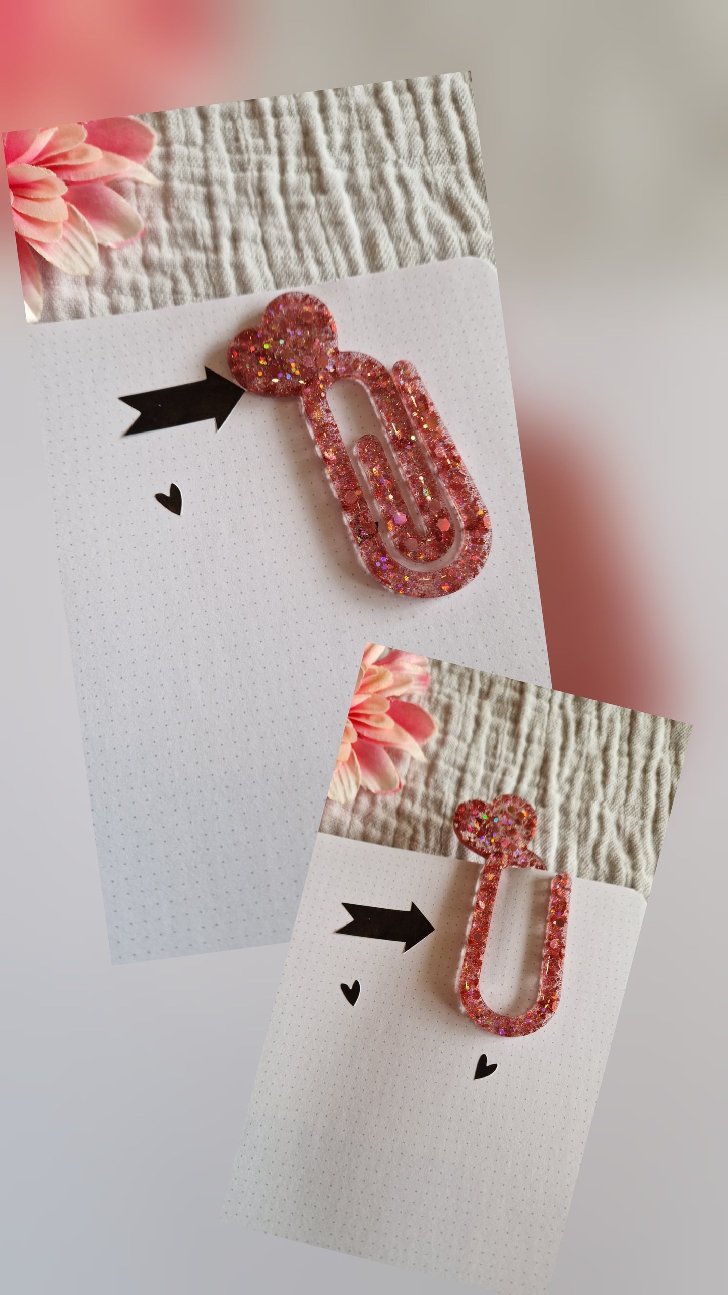 Lesezeichen "Büroklammer" aus Resin in versch. Design