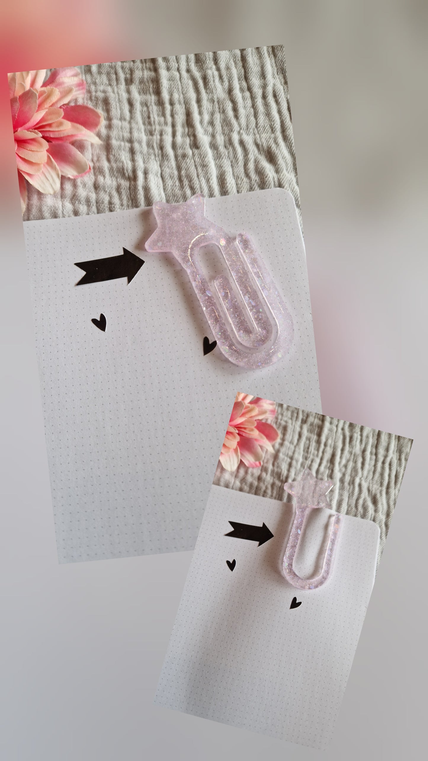 Lesezeichen "Büroklammer" aus Resin in versch. Design