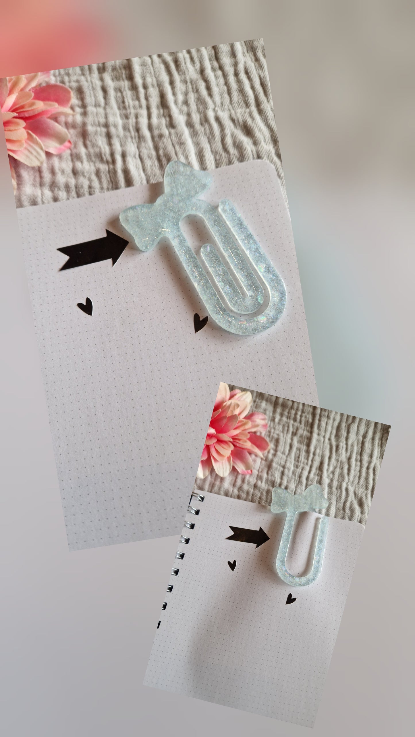 Lesezeichen "Büroklammer" aus Resin in versch. Design